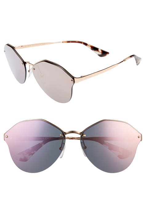 prada 66mm oversized rimless sunglasses|prada sunglasses men rimless.